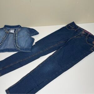 Justice girl bundle.  Jeans and vest